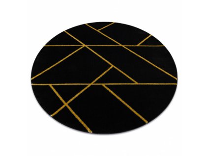Kusový koberec kulatý EMERALD EXCLUSIVE 1012 mramor, geometrický černý / zlato  Kusový koberec kulatý EMERALD EXCLUSIVE 1012 mramor, geometrický černý / zlato - glamour, stylový mramor, geometrický černý / zlato