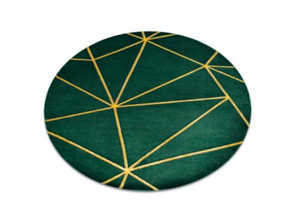 Kusový koberec kulatý EMERALD EXCLUSIVE 1013 geometrický lahvově zelená / zlato  Kusový koberec kulatý EMERALD EXCLUSIVE 1013 geometrický lahvově zelená / zlato - glamour, stylový geometrický lahvově zelená / zlato