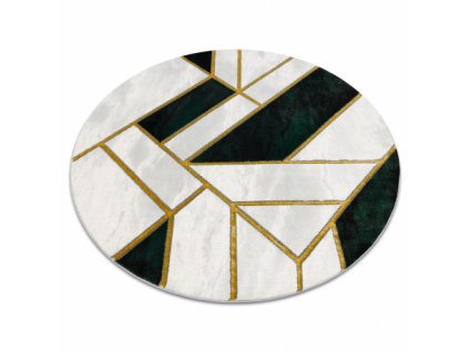 Kusový koberec kulatý EMERALD EXCLUSIVE 1015 mramor, geometrický lahvově zelená / zlato  Kusový koberec kulatý EMERALD EXCLUSIVE 1015 mramor, geometrický lahvově zelená / zlato - glamour, stylový mramor, geometrický lahvově zelená / zlato
