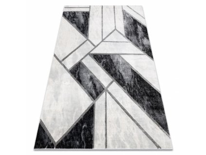 Kusový koberec EMERALD EXCLUSIVE 81953 mramor, geometrický černý / stříbrný  Kusový koberec EMERALD EXCLUSIVE 81953 mramor, geometrický černý / stříbrný  - glamour, stylový mramor, geometrický černý / stříbrný