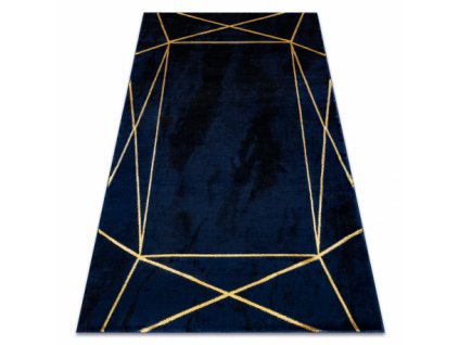 Kusový koberec EMERALD EXCLUSIVE 1022 geometrický tmavě modrý / zlato  Kusový koberec EMERALD EXCLUSIVE 1022 geometrický tmavě modrý / zlato - glamour, stylový geometrický tmavě modrý / zlato