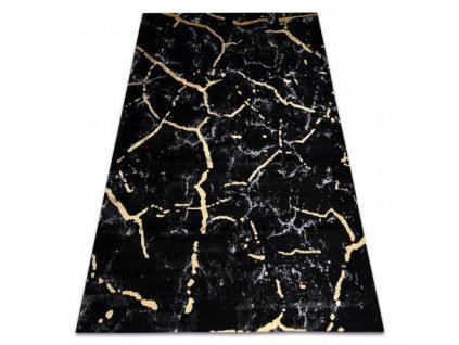 Kusový koberec GLOSS 410A 86 Mramor, kámen, černý / zlato  Kusový koberec GLOSS 410A 86 Mramor, kámen, černý / zlato - Mramor, kámen, stylový, glamour černý / zlato
