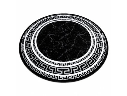 Kusový koberec, kulatý GLOSS  2813 87, rám, řecký černý  Kusový koberec, kulatý GLOSS  2813 87, rám, řecký černý - stylový, rám, řecký černý