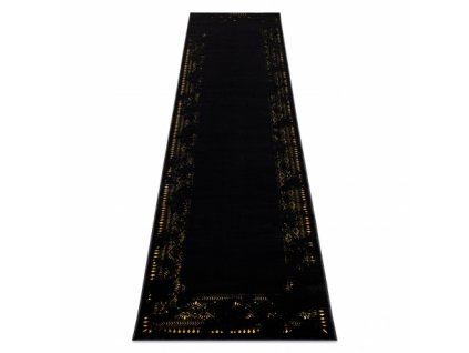 Kusový koberec, Běhoun GLOSS moderni 408C 86 vzor rámu černý / zlato  Kusový koberec, Běhoun GLOSS moderni 408C 86 vzor rámu černý / zlato - vzor rámu stylový, glamour, art deco černý / zlato
