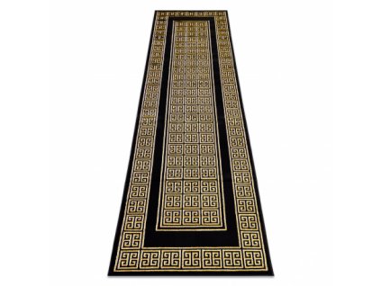 Kusový koberec, Běhoun GLOSS moderni 6776 86 rám, černý / zlato  Kusový koberec, Běhoun GLOSS moderni 6776 86 rám, černý / zlato - stylový, rám, řecký černý / zlato