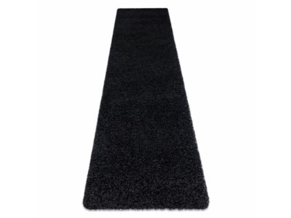 Kusový koberec, běhoun SOFFI shaggy 5 cm černý  Kusový koberec, běhoun SOFFI shaggy 5 cm černý  -  do kuchyně, předsíně, chodby, haly