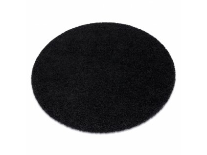 Dětský kusový koberec SOFFI kulatý, shaggy 5 cm černý  Dětský kusový koberec SOFFI kulatý, shaggy 5 cm černý -