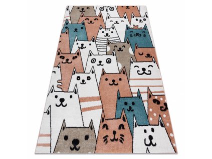 Dětský kusový koberec FUN Gatti, kočky, zvířata růžový  Dětský kusový koberec FUN Gatti, kočky, zvířata růžový -