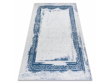 Kusový koberec ANDRE pratelný 1213 řecký vintage protiskluz, bílá / modrý  Kusový koberec ANDRE pratelný 1213 řecký vintage protiskluz, bílá / modrý -