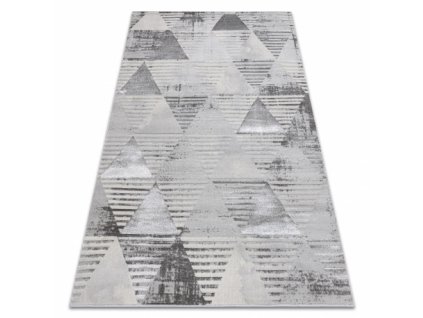 Kusový koberec LIRA E1627 Trojúhelníky geometrický, šedá  Kusový koberec LIRA E1627 Trojúhelníky geometrický, šedá -