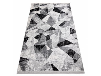 Kusový koberec TULS střapce 51211 Geometrický antracit  Kusový koberec TULS střapce 51211 Geometrický antracit -