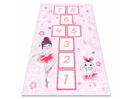 Dětský kusový koberec JUNIOR 51828.802 pratelný  poskok, baletka pro děti protiskluz, růžový  Dětský kusový koberec JUNIOR 51828.802 pratelný  poskok, baletka pro děti protiskluz, růžový - poskok, baletka pro děti protiskluz, růžový