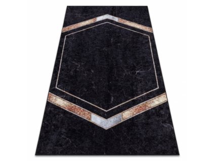 Dětský kusový koberec MIRO 52025.802 pratelný  Mramor, geometrická protiskluz, černý  Dětský kusový koberec MIRO 52025.802 pratelný  Mramor, geometrická protiskluz, černý - Mramor, geometrická protiskluz, černý