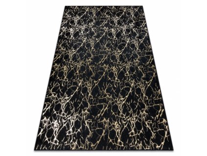Dětský kusový koberec MIRO 11111.2106 pratelný  Mramor, glamour protiskluz, černý / zlatý  Dětský kusový koberec MIRO 11111.2106 pratelný  Mramor, glamour protiskluz, černý / zlatý - Mramor, glamour protiskluz, černý / zlatý