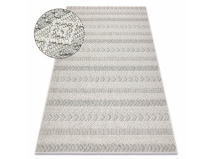 Kusový koberec JERSEY 19243 šedý  Kusový koberec JERSEY 19243 šedý  -  Rybí kost, strukturální, smyčka BOHO