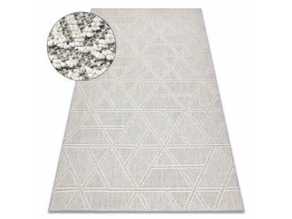 Kusový koberec JERSEY 19241 šedý  Kusový koberec JERSEY 19241 šedý  -  kosočtverce, geometrická strukturální, smyčka BOHO