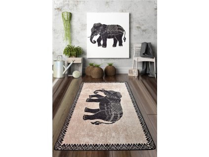 Kusový koberec Elefante Nero Djt, Vícebarevná  Kusový koberec
