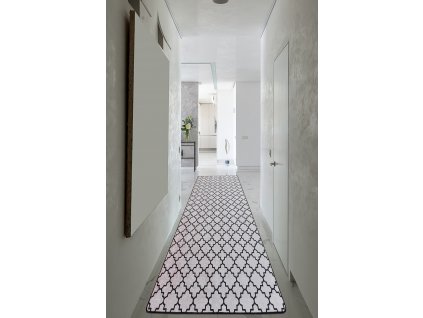 Kusový koberec Kupa - White Djt, Černá, Bílá, 80 x 200 cm  Kusový koberec - 882CHL2747