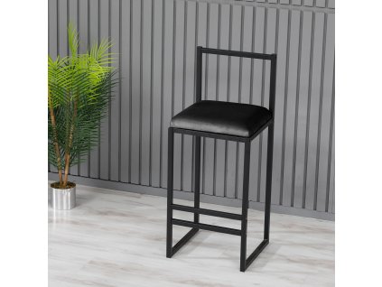 Barová židle Nordic - Black, Černá  Barová židle