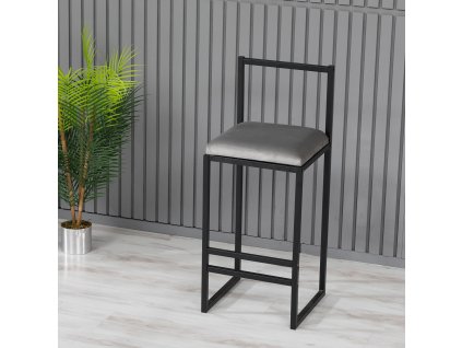 Barová židle Nordic - Grey, Šedá  Barová židle