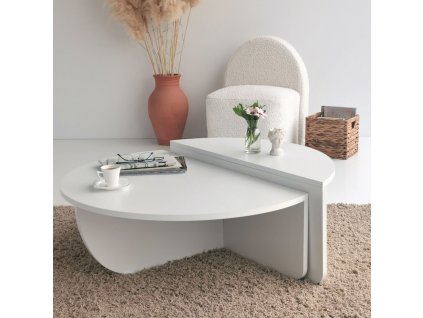 Konferenční stolek Podium - White, Bílá  Konferenční stolek