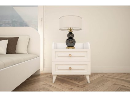 Noční stolek Tango 601 - White, Bílá  Noční stolek