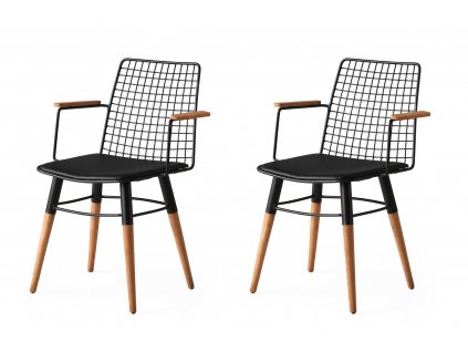 Sada židlí (2 kusy) Trend 270 V2, Černá, Ořech  Sada židlí (2 kusy)