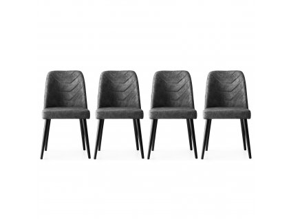 Sada židlí (4 kusy) Dallas - 527 V4, Antracitová  Sada židlí (4 kusy)