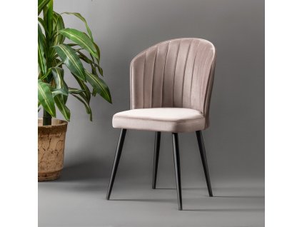 Sada židlí (4 kusy) Rubi - Cappuccino, Cappuccino, Černá  Sada židlí (4 kusy)