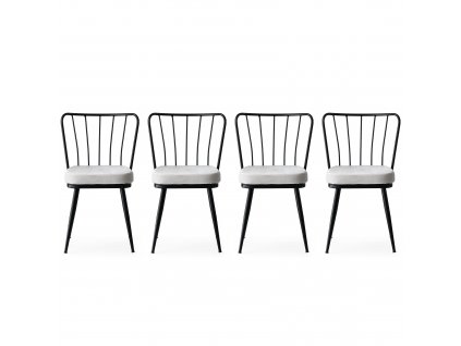 Sada židlí (4 kusy) Yıldız - 940 V4, Černá  Sada židlí (4 kusy)