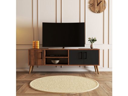 TV stolek Exxen - 1580, Ořech, Antracitová  TV stolek