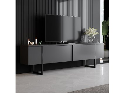 TV stolek Luxe - Anthracite, Black, Antracitová, Černá  TV stolek