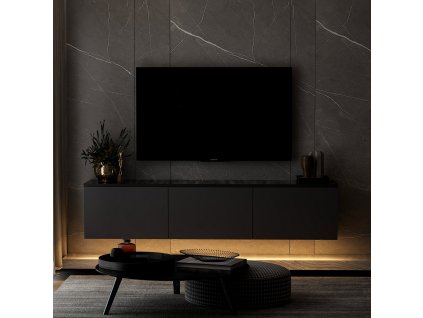 TV stolek Neon Illuminated - Anthracite, Antracitová  TV stolek