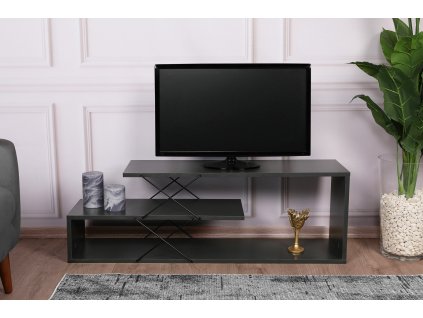 TV stolek Zigzag - Anthracite, Antracitová  TV stolek
