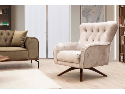 Křeslo Siesta Armchair - Cream, Krémová  Křeslo Siesta Armchair - Cream, Krémová