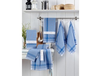 Sada kuchyňských utěrek 45 x 65 cm (10 kusů) Pötikareli - Blue, Modrá, Bílá  Sada kuchyňských utěrek (10 kusů) Pötikareli - Blue, Modrá, Bílá