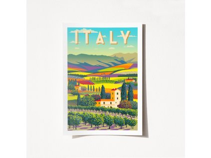 Plakát A4 Italy - 1963, Vícebarevná  Plakát A4 Italy - 1963, Vícebarevná