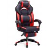 Herní židle Luisa, Černá Červená  Herní židle, kancelářská židle s opěrkou nohou, židle k psacímu stolu, ergonomický design, nastavitelná opěrka hlavy, opěrka hlavy, nosnost až 150 kg.