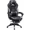 Herní židle Luisa, Černá Šedá  Herní židle, kancelářská židle s opěrkou nohou, židle k psacímu stolu, ergonomický design, nastavitelná opěrka hlavy, nosnost až 150 kg, černá, šedá.