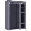Látková skříň XL Riley, šedá  XL látková skříň, skládací skříň, šatník, skříň na kempování, 175 x 110 x 45 cm, šedá.