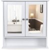 Závěsná skříňka Ren, bílá  Závěsná skříňka, zrcadlová skříň, koupelnová skříň, zrcadlo s odkládací plochou, 56 x 58 x 13 (Š x V x H) cm, bílá.