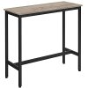 Barový stůl Bento, Šedá, Černá  Barový stůl, kuchyňský stůl, jídelní vysoký stůl, pevný ocelový rám, 40 x 100 x 90 cm, snadná montáž, průmyslový design, šedá a černá.