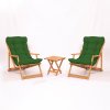 Sada zahradního stolu a židlí (3 kusy) MY007 - Green, Zelená, Přírodní  Sada zahradního stolu a židlí (3 kusy)