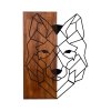 Dekorativní nástěnný dřevěný doplněk Wolf1, Ořech, Černá  Dekorativní nástěnný dřevěný doplněk Wolf1, Ořech, Černá
