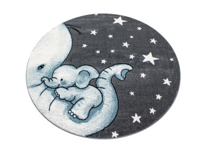 Dětský kusový koberec KIDS 0560, Modrá  Dětský kusový koberec, kulatý