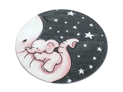 Dětský kusový koberec KIDS 0560, Růžová  Dětský kusový koberec, kulatý