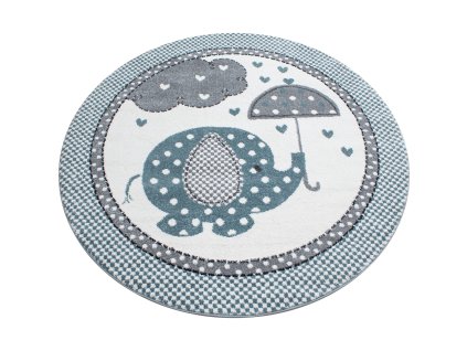 Dětský kusový koberec KIDS 0570, Modrá  Dětský kusový koberec, kulatý