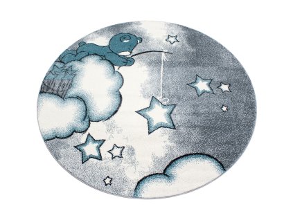 Dětský kusový koberec KIDS 0580, Modrá  Dětský kusový koberec, kulatý