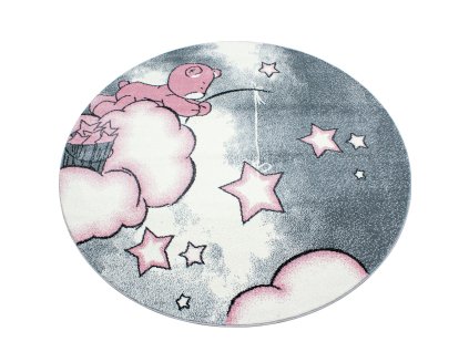 Dětský kusový koberec KIDS 0580, Růžová  Dětský kusový koberec, kulatý