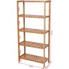 Bambusový regál Vinc, prírodný  Bambusový regál, s piatimi odkladacími plochami, hodí sa do kúpeľne, kuchyne, ako polica, botník, stojan na kvety, 130 × 60 × 26 cm, prírodný.